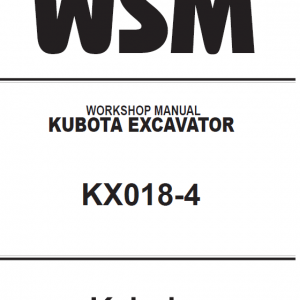 Kubota K018-4 Excavator Workshop Service Manual