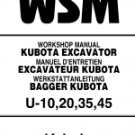Kubota U10, U20, U30, U45 Excavator Workshop Manual