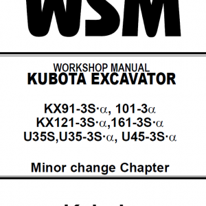 Kubota U35s, Us35-3s, Us45-3s Excavator Workshop Manual