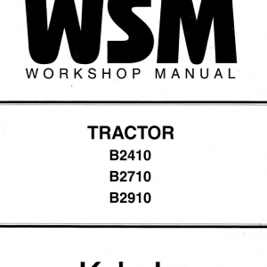 Kubota B2410, B2710, B2910, B7800hsd Tractor Service Manual