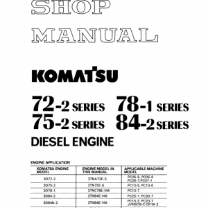 Komatsu 72-2, 75-2, 78-1, 84-2 Series Engine Manual