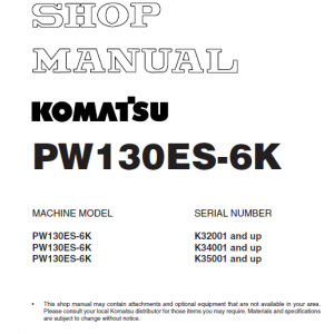 Komatsu Pw130es-6k Excavator Service Manual