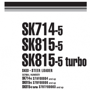 Komatsu Sk714-5, Sk815-5 Skid-steer Loader Service Manual