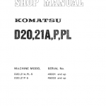 Komatsu D20-5, D21a-5, D21p-5, D21pl-5 Dozer Service Manual