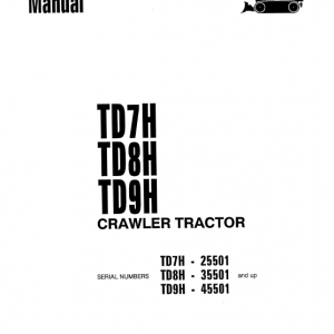 Komatsu Dresser Td7h, Td8h, Td9h Dozer Service Manual