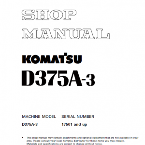 Komatsu D375a-3 Dozer Service Manual