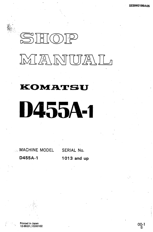 Komatsu D63e-1 Dozer Service Manual