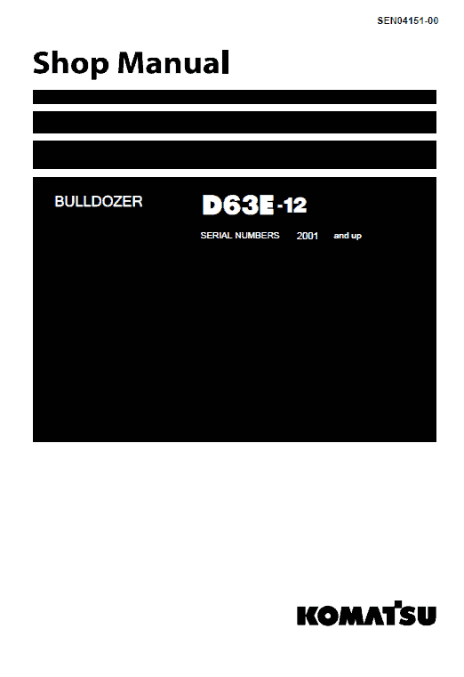 Komatsu D63e-1 Dozer Service Manual