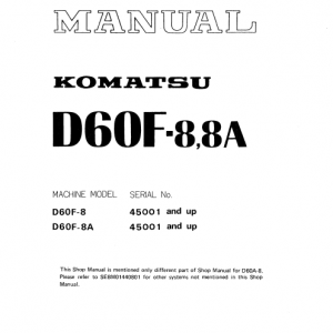 Komatsu D63e-1 Dozer Service Manual