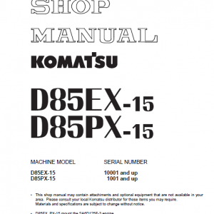 Komatsu D85ex-15, D85px-15 Dozer Service Manual