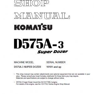 Komatsu D575a-3 Dozer Service Manual