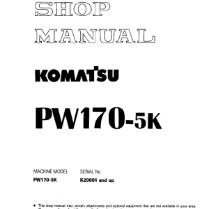 Komatsu Pw170-5 Excavator Service Manual