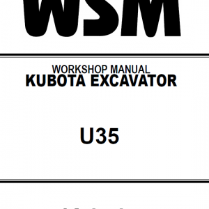 Kubota U35, U35-3 Excavator Workshop Service Manual