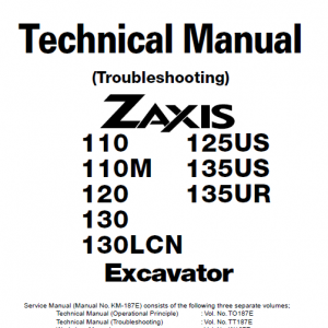 Hitachi Zx125us, Zx135us, Zx135ur Excavator Service Manual