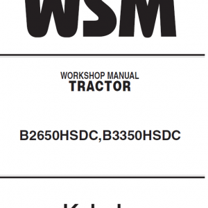 Kubota B2650hsdc, B3350hsdc Workshop Service Manual