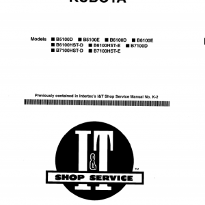 Kubota B5100d, B5100e, B6100d, B6100e, B7100d Tractor Workshop Manual