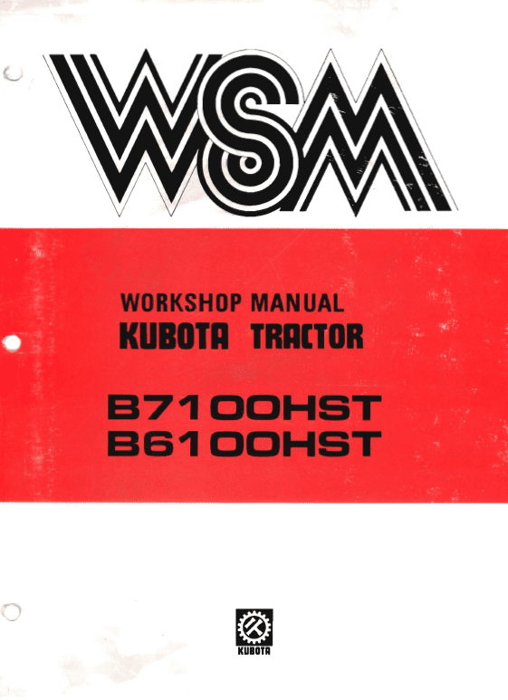 Kubota B6100hst, B7100hst Tractor Workshop Service Manual