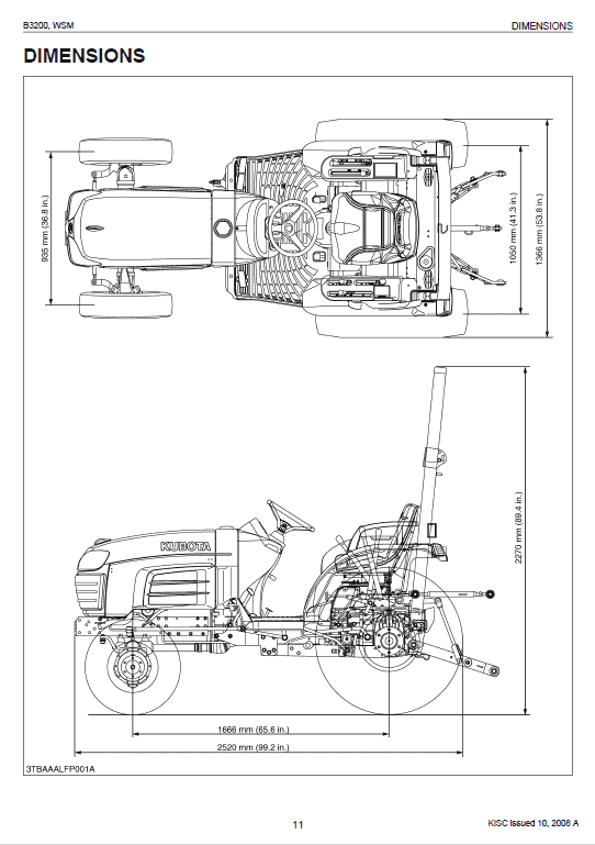 Kubota B3200 Tractor Workshop Service Manual