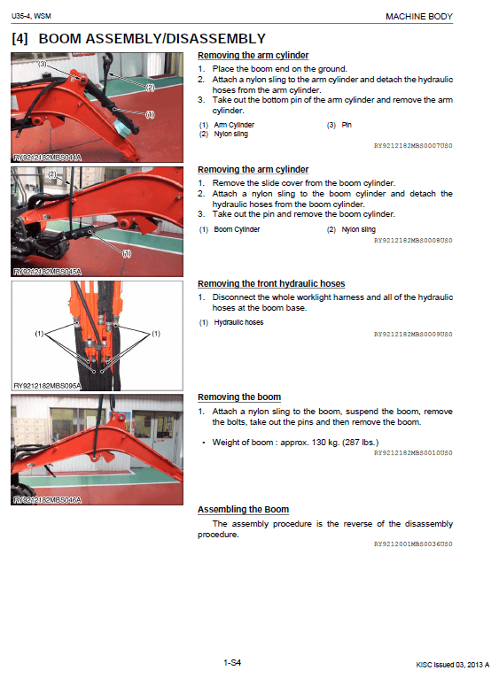 Kubota U35-4 Excavator Workshop Service Manual