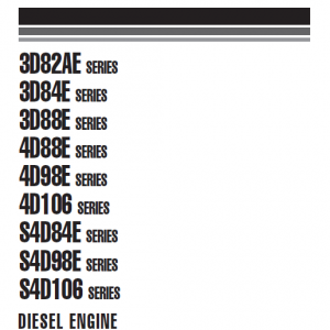 Komatsu 3d82ae, 3d84e, 3d88e Series Engine Manual