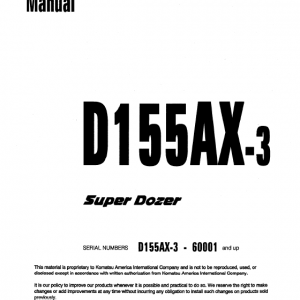 Komatsu D155ax-3 Dozer Service Manual