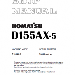 Komatsu D155ax-5 Dozer Service Manual