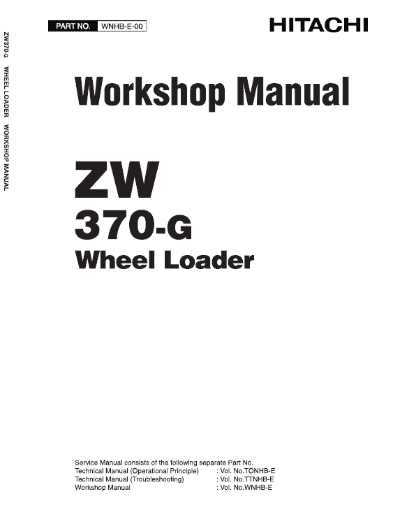 Hitachi Zw370, Zw370-g Wheel Loader Service Manual