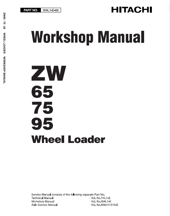 Hitachi Zw65, Zw75, Zw95 Wheel Loader Service Manual