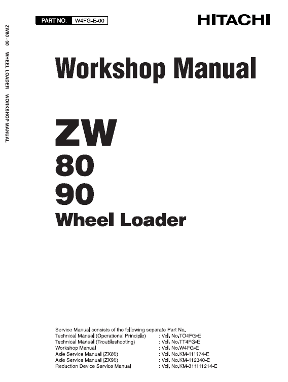 Hitachi Zw80, Zw90 Wheel Loader Service Manual