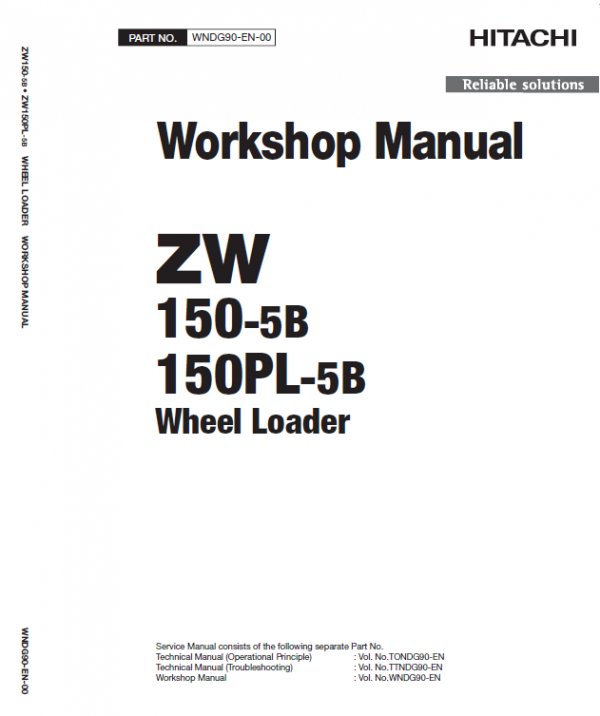 Hitachi Zw150-5b Wheel Loader Service Manual