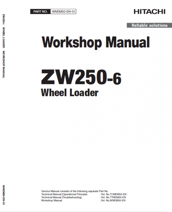 Hitachi Zw250-6 Wheel Loader Service Manual