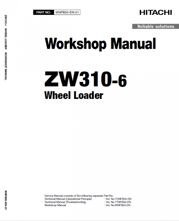 Hitachi Zw310-6 Wheel Loader Service Manual