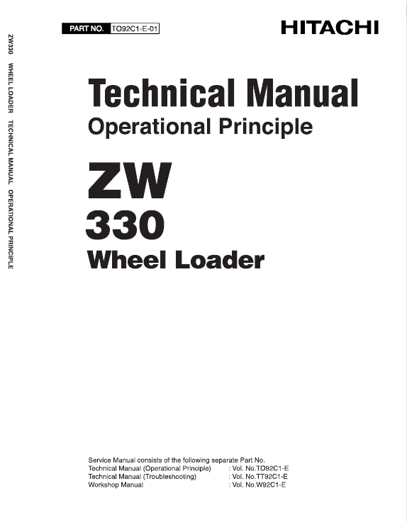 Hitachi Zw330, Zw330-6 Wheel Loader Service Manual