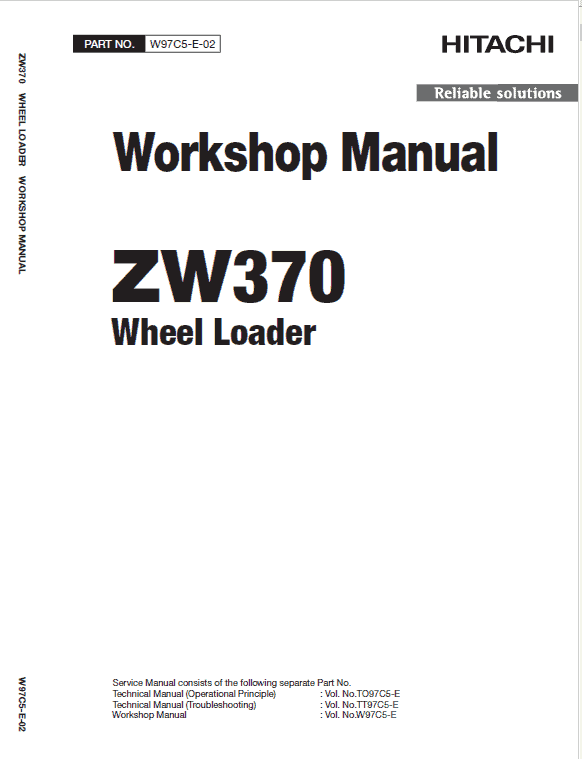 Hitachi Zw370, Zw370-g Wheel Loader Service Manual