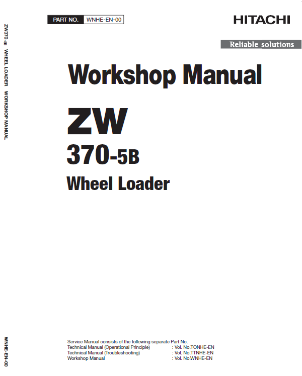 Hitachi Zw370-5b Wheel Loader Service Manual