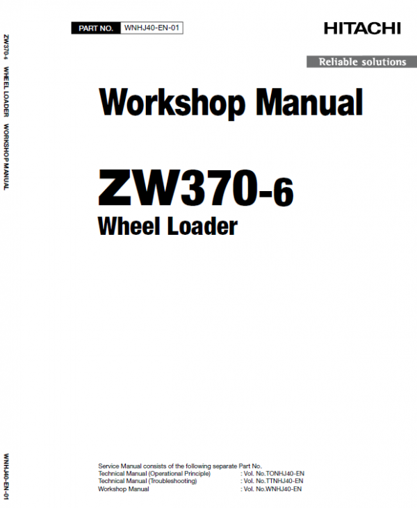 Hitachi Zw370-6 Wheel Loader Service Manual