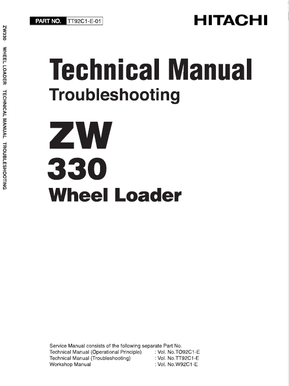 Hitachi Zw330, Zw330-6 Wheel Loader Service Manual