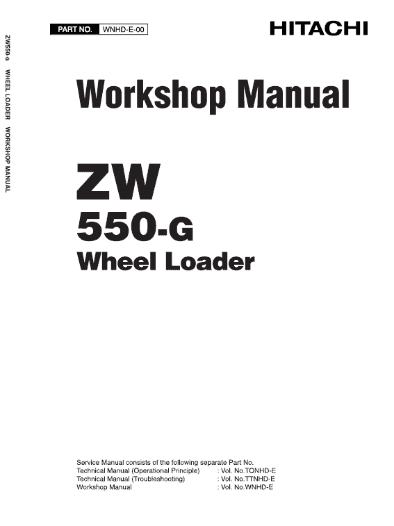 Hitachi Zw550, Zw550-g Wheel Loader Service Manual