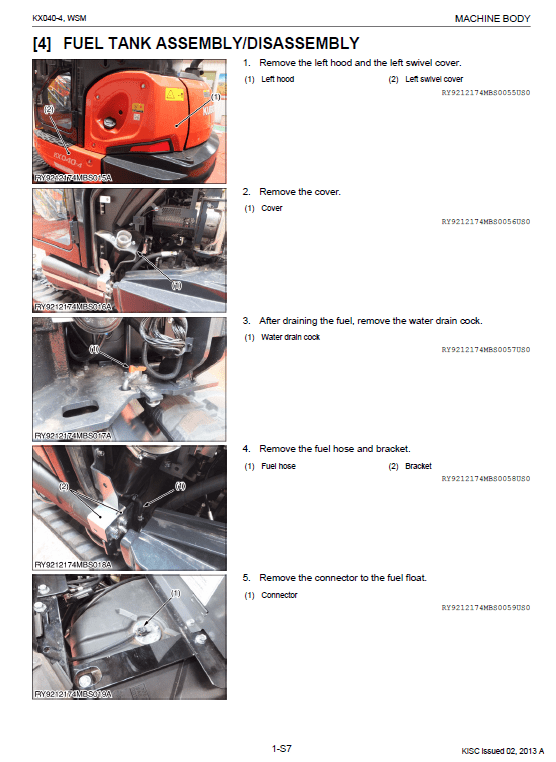 Kubota Kx040-4 Excavator Workshop Service Manual