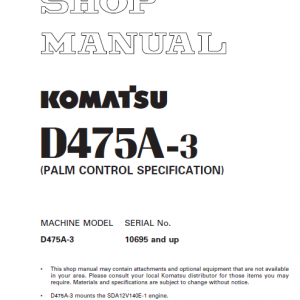 Komatsu D63e-1 Dozer Service Manual