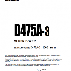 Komatsu D63e-1 Dozer Service Manual