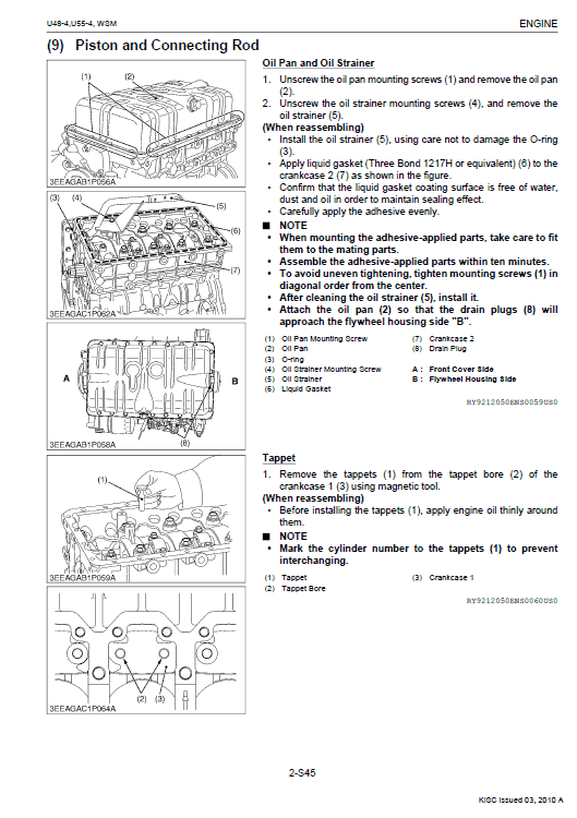 Kubota U48-4, U55-4 Excavator Workshop Service Manual