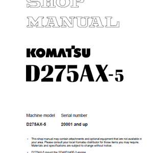 Komatsu D275ax-5, D275ax-5e0 Dozer Service Manual