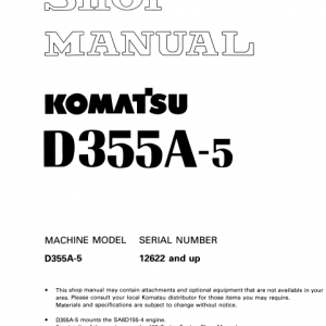 Komatsu D355a-5 Dozer Service Manual