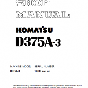 Komatsu D375a-3 Dozer Service Manual