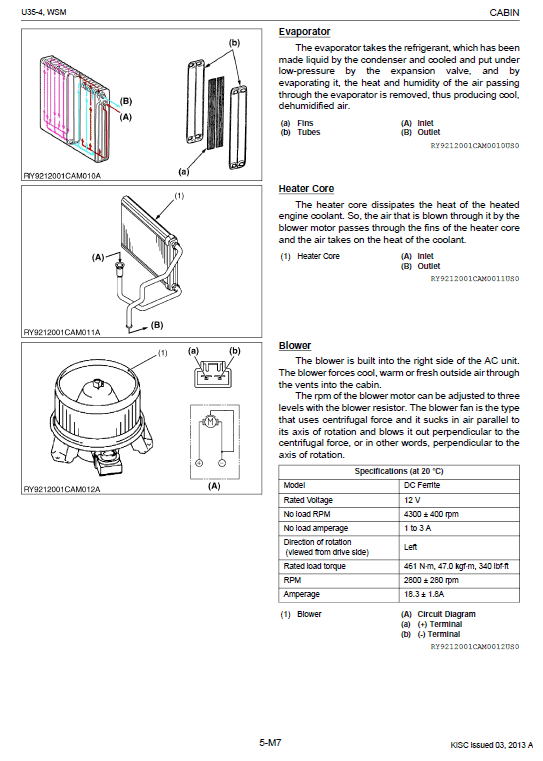 Kubota U35-4 Excavator Workshop Service Manual