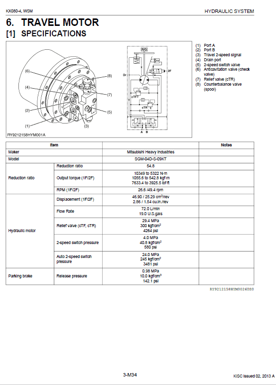 Kubota Kx080-4 Excavator Workshop Service Manual