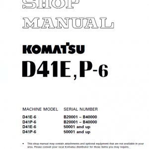 Komatsu D41e-6, D41p-6 Dozer Service Manual