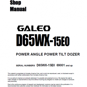 Komatsu D65wx-15e0 Dozer Service Manual