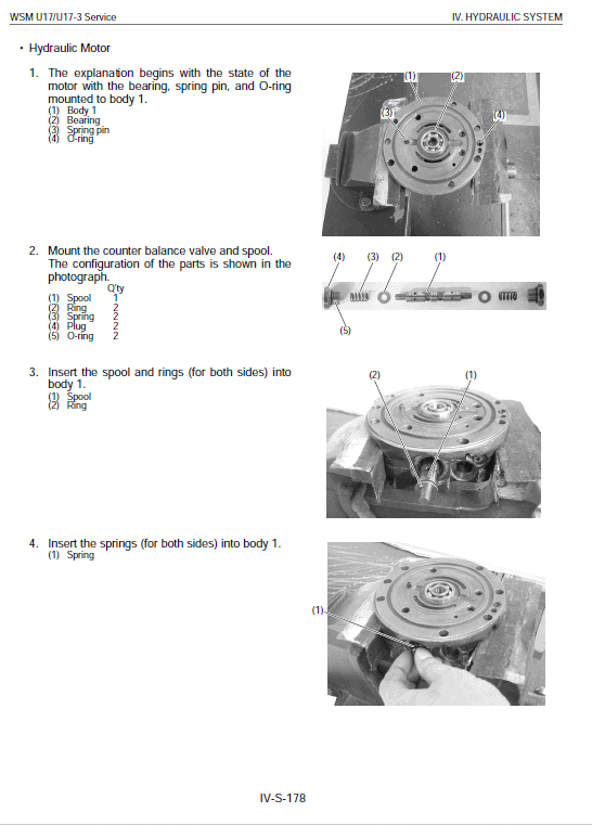 Kubota U17, U17-3 Excavator Workshop Service Manual